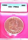 1960 Franklin Half Dollar – ICG PR63 – Proof Strike – 90% Silver – Certified