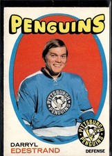 1971-72 O-Pee-Chee 187 Darryl Edestrand Pittsburgh Penguins Rookie Card. rookie card picture