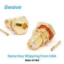 SMA Female Bulkhead Mount Connector for .141' Series Cables, DC - 18GHz