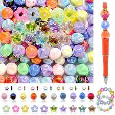 231 Pieces Beads for Pens - 16MM Acrylic Loose Beads Bulk Set - Beads Kit for Cr