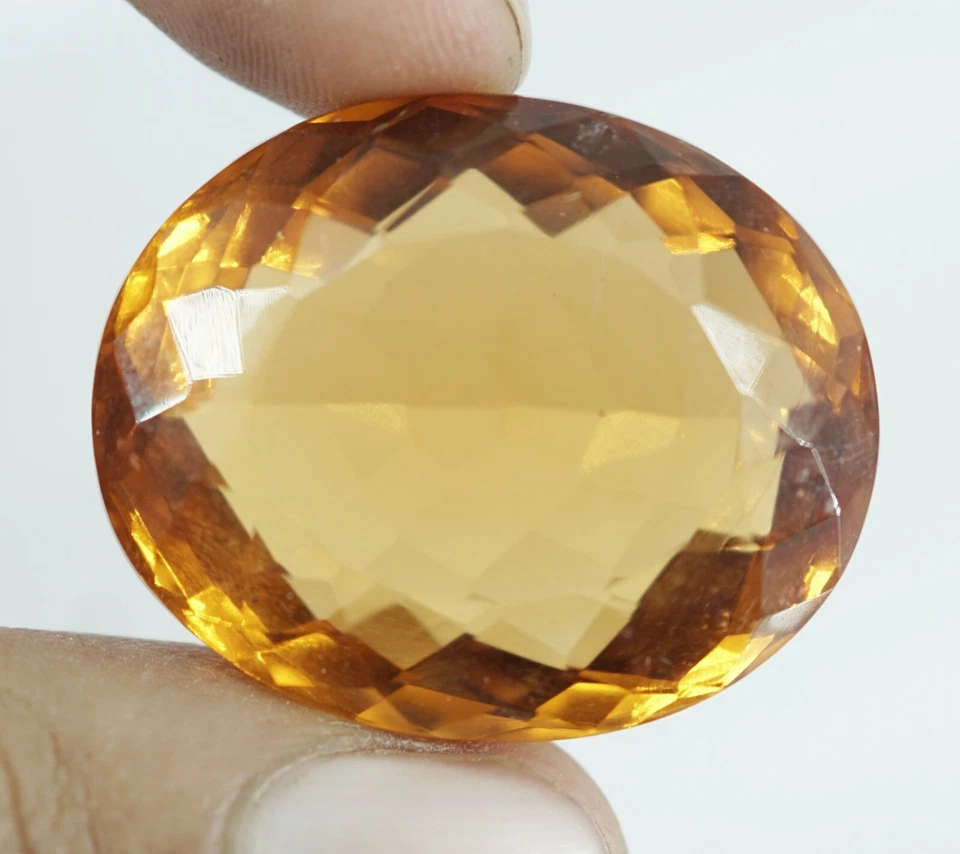 Natural EGL Certified 70.95 Ct Oval Cut Yellow Citrine Brazilian Loose Gemstone - Image 2 of 4