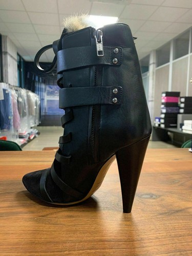 Isabel Marant ROB ICON SUEDE FELL FUR BUCKLE ANKLE BOOTS STIEFEL Zapatos 40 - Imagen 10 de 12