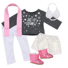 Holiday, Skirt Set, Sophia, "Let it Snow" Sweater Set for 18-Inch Dolls