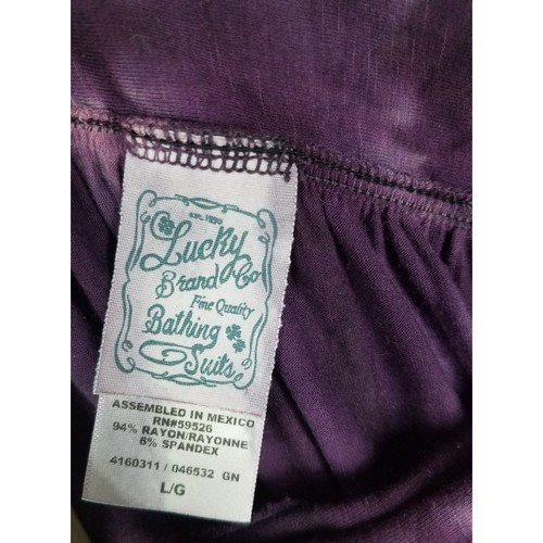 Lucky Brand Damen Gr. Kurzer Strampler L lila Batik Schwimmen Überziehen - Bild 2 von 6