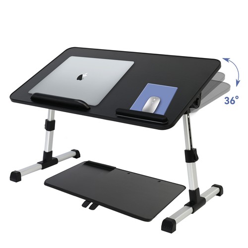 Laptop Bed Tray Desk Foldable Computer Table 5 Heights Angle Adjustable Portable - Picture 4 of 19