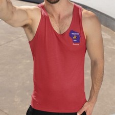 Wisconsin UnisexTank-State Flag With Motto Printed