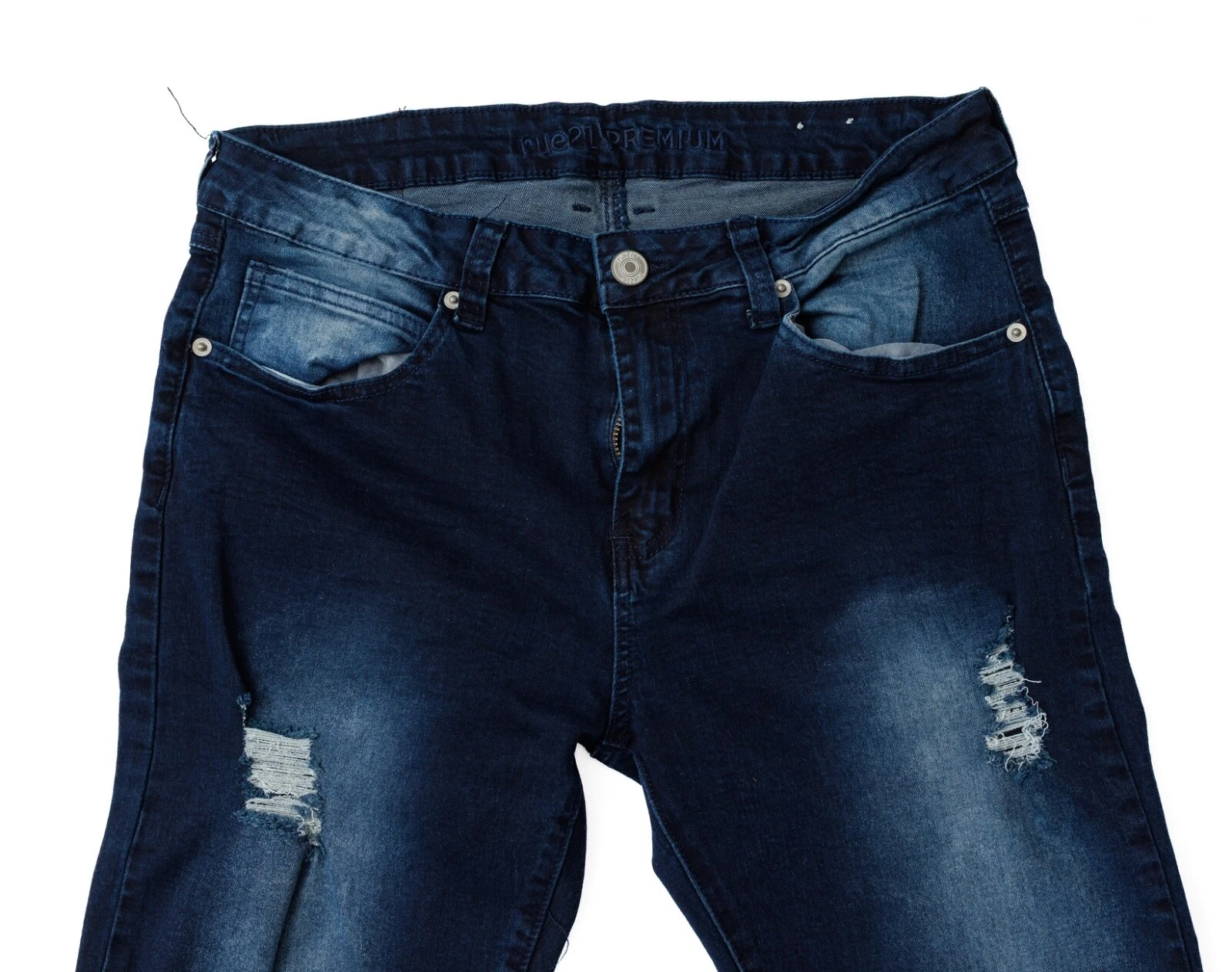 Jean homme Rue 21 Premium Skinny Supreme Flex 32x32 délavé foncé vieilli