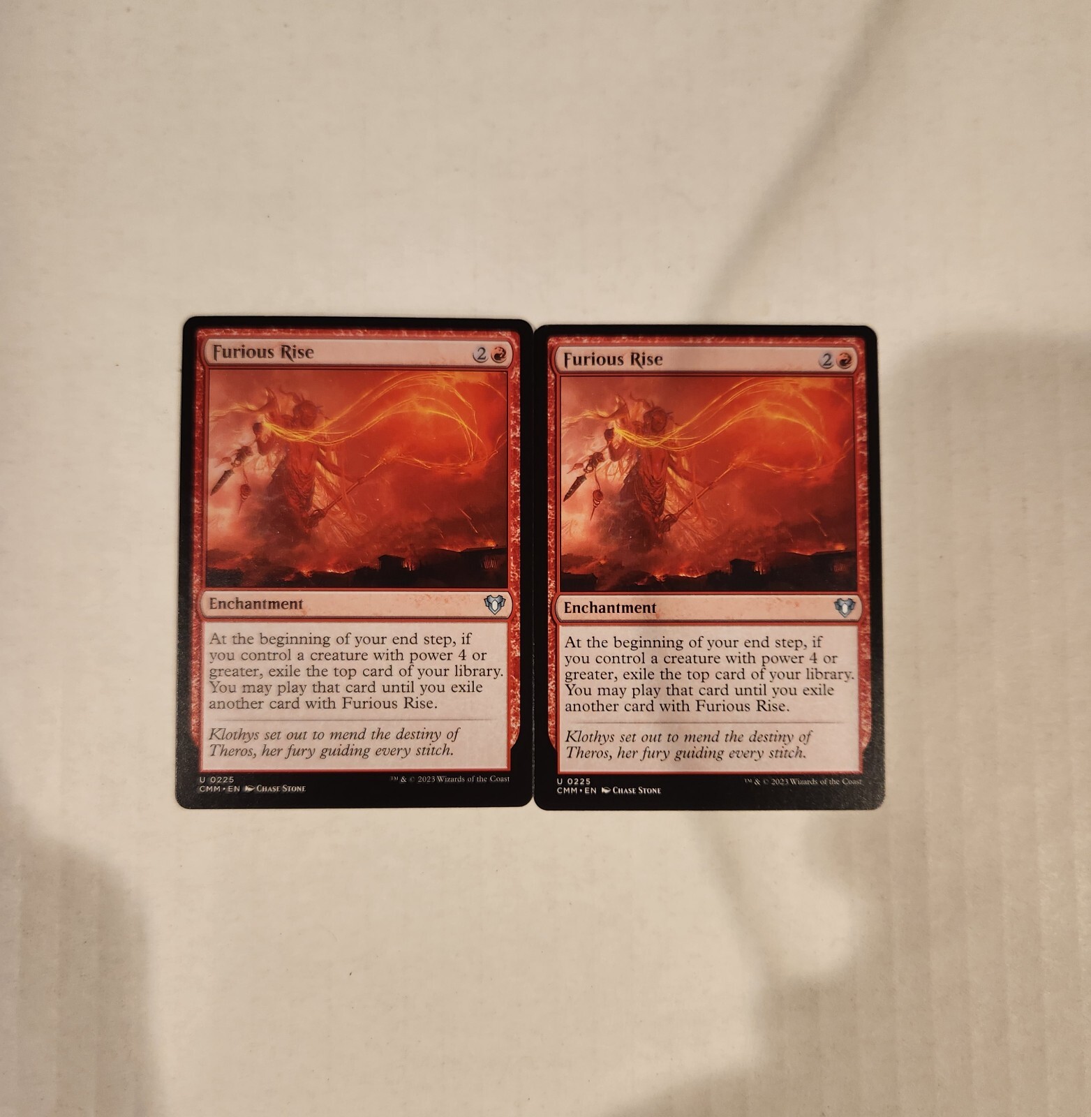 2× Furious Rise Commander Masters Magic The Gathering MTG