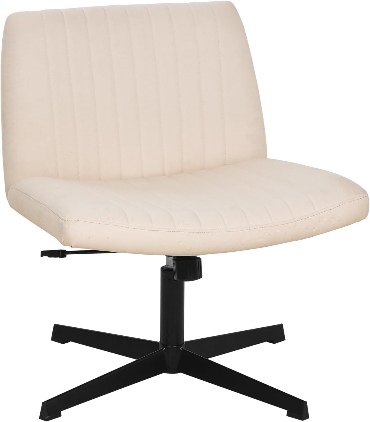 Armless Office Chair No Wheels Modern Swivel Height Adjustable