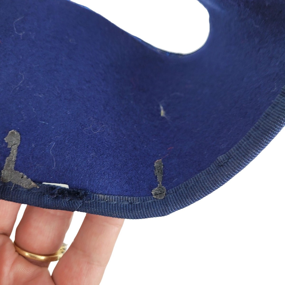 Vintage 80s‎ Flapper Hat Blue Sparke Metallic Sequin 3D  display picture 2