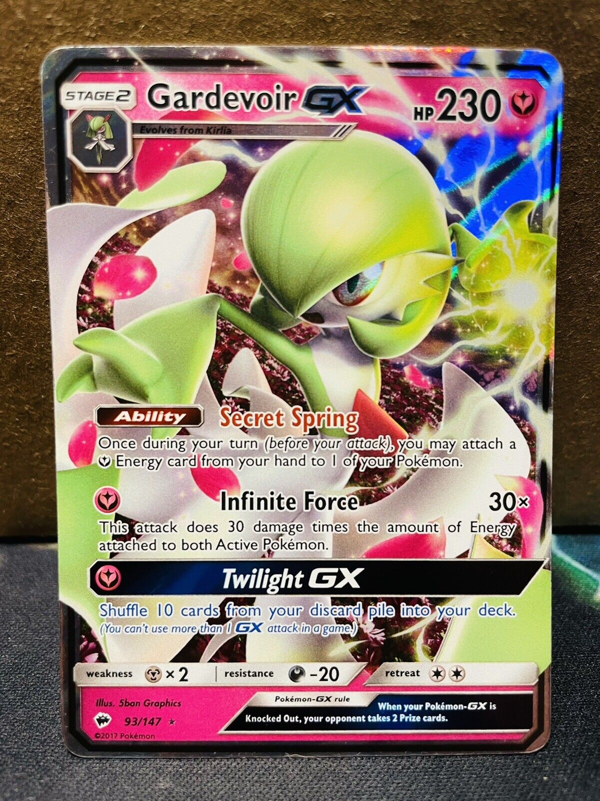 Gardevoir Gx World Champion ULTRA RARE 93/147 SM Burning Shadow Pokemon NM  Promo