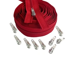 Continuous Chain Zippers YKK #4.5 Nylon Coil Colorful - Auto Aluminum Pulls