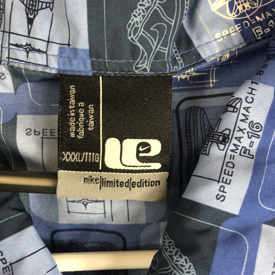 VTG Rare Nike Air Force 1 LE Limited Edition F-14 F-16 Button Down Shirt XXXL - Image 3 of 4