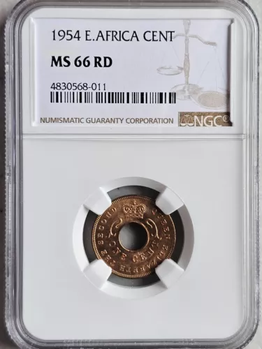 British East Africa 1 Cent 1954 NGC MS 66RD