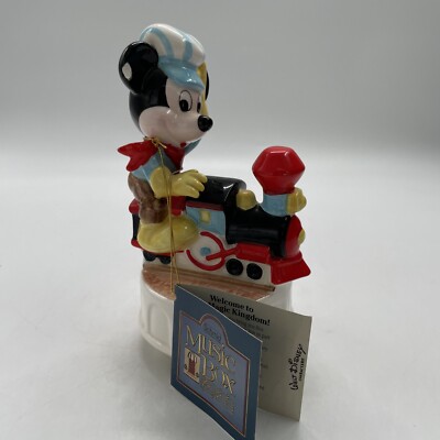 Schmid Music Box - Mickey Mouse Turns & Plays I ve been working on the railroad