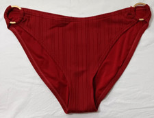 Vince Camuto Wine Red Bikini Gold Ring Detail Bottom Swim Size Medium Large NEW