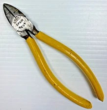 Vintage Great Neck Tools - 6-1/4" Diagonal Side Cutter Pliers with Yellow Grips