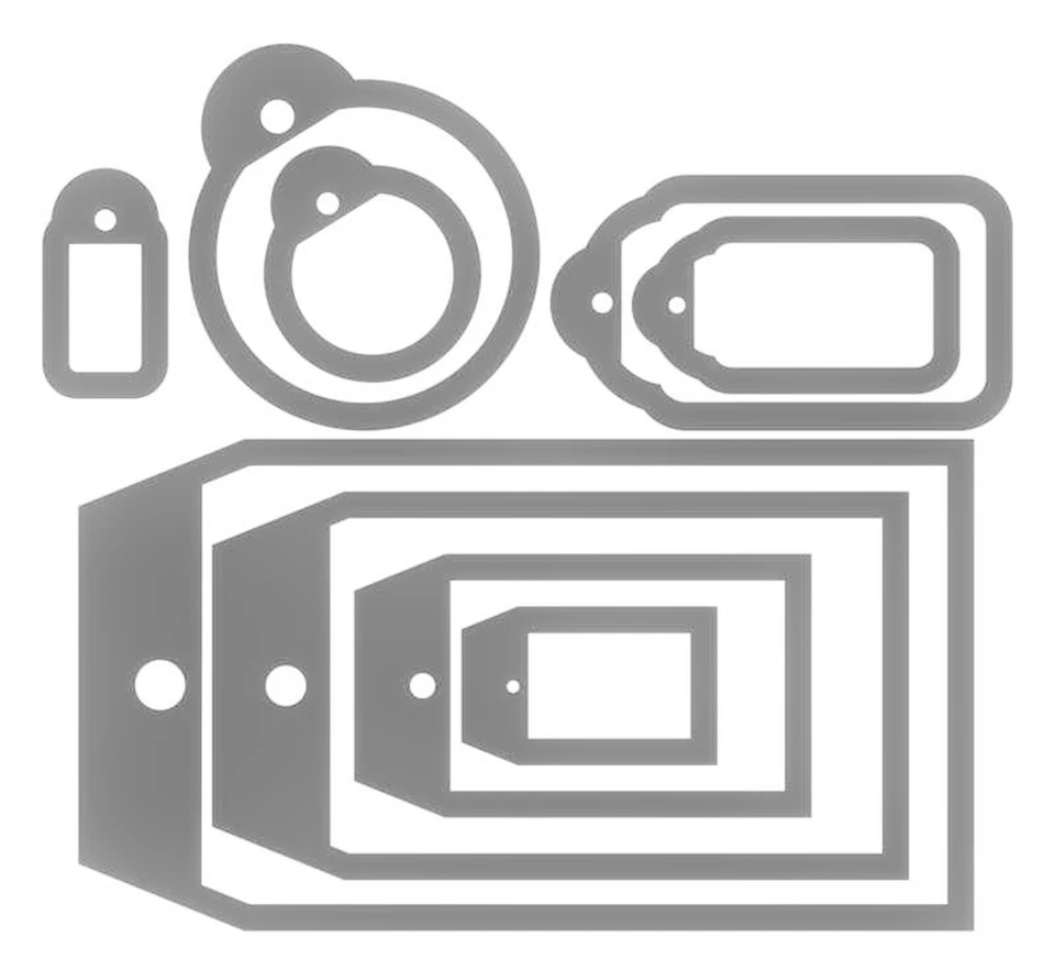 Sizzix Framelits Tags 9pk & stamps #659650 Retail $34.99 by Stephanie Barnard - Image 3 of 4