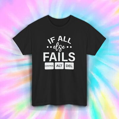 Control Alt Del Shirt Funny Geek Nerd Humor Computer Graphic Tee S-5XL
