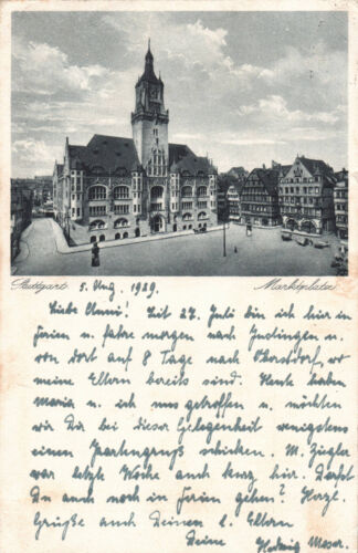 AK Stuttgart, Marktplatz, gel. 1929  (Nr. 2099) - Bild 1 von 2