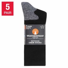 Wool Blend Crew Sock - 5 Pair   Size: 6-12