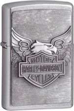 Zippo Lighter 20230 - Harley Davidson Motor Cycles Iron Eagle Emblem Chrome