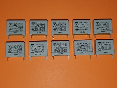 10x 220nF / 275VAC X2 MKP Kondensator F1778 RM 15mm