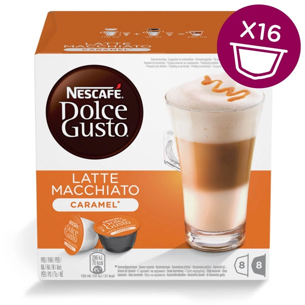 Latte Macchiato Caramel, Capsules