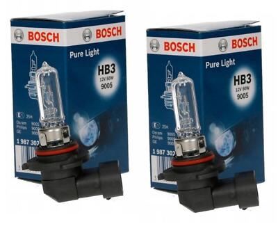 2x BOSCH Pure Light HB3 9005 12V 60W Halogen Auto Lampe Original 1987302152
