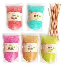 GREENDOSO® Zucchero per Zucchero Filato (5x160 gr) - Set di 5 Gusti (Fragola/Col