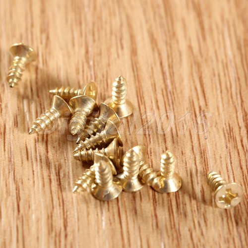 20x Mini Gold Metal Hinges with Nails Hardware For Dollhouse Miniature Furniture - Picture 12 of 12