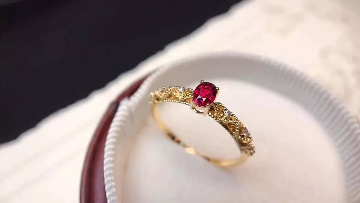 Moissanite and clearance ruby ring