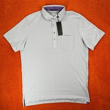 GREYSON Mens LARGE Spirit Golf Polo Shirt CatBird No Logo Pima Cotton Grey