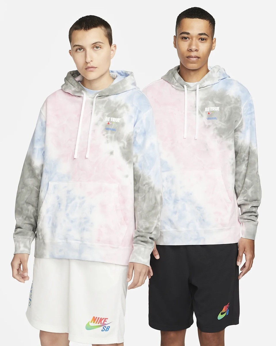 Nike Sportswear Be True Fleece Pullover Hoodie Pink/Blue/Gray Sz L DV3790- 663 | eBay