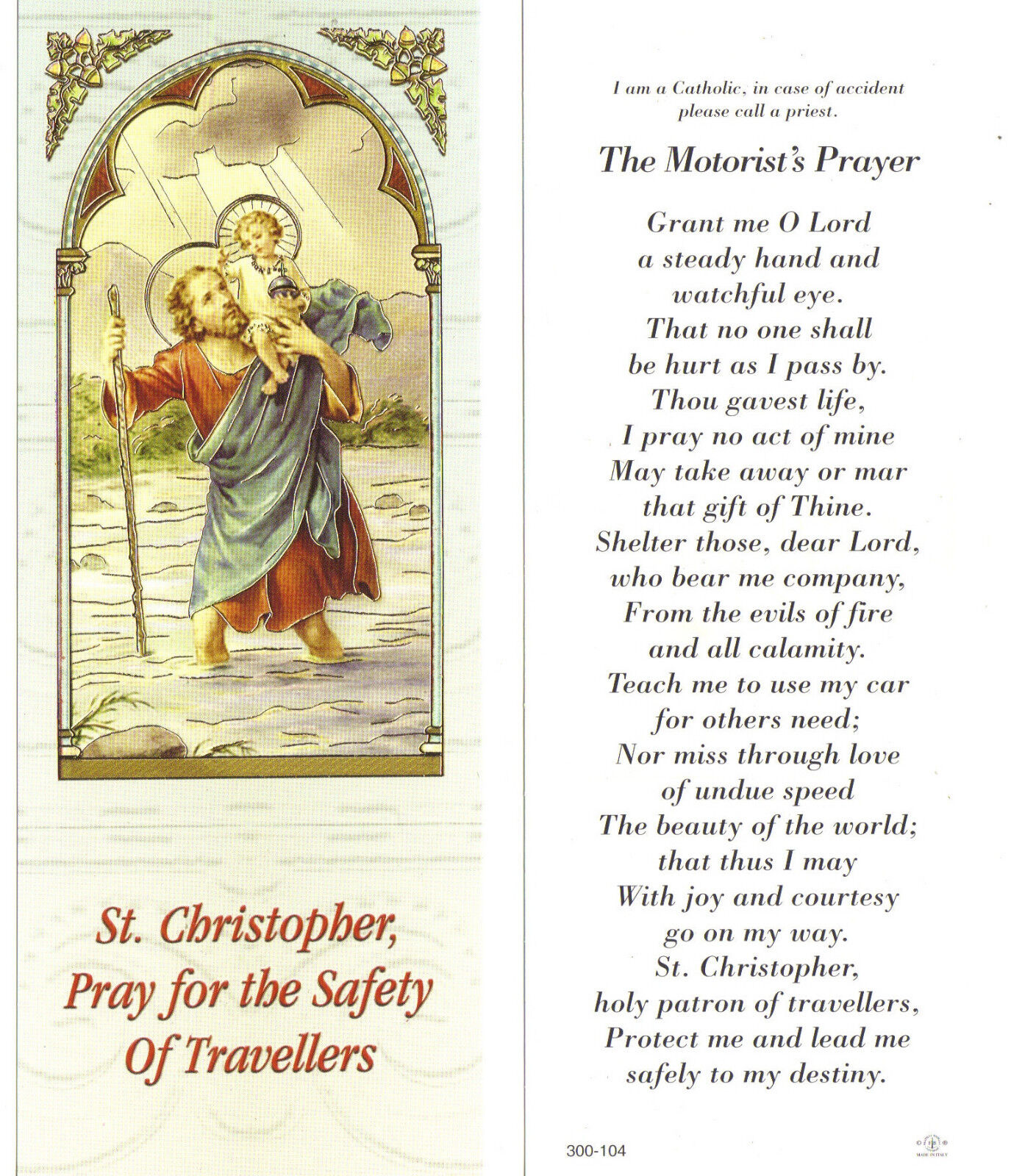 saint for safe travel prayer