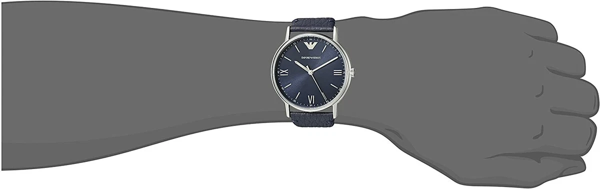 Emporio Armani AR11012 Kappa Silver Tone Blue Dial Blue Leather