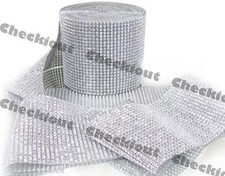 4.5" x 15ft Wedding Decoration Supplies Rhinestone Diamond Wraps Ribbon Mesh