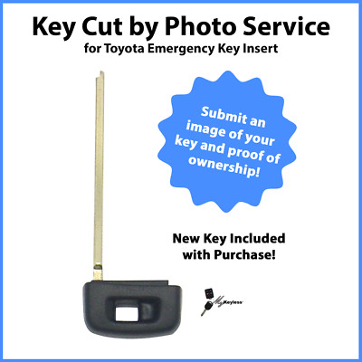 -Key Cut by Photo- Service for New Toyota Smartkey Security Emergency Insert Key