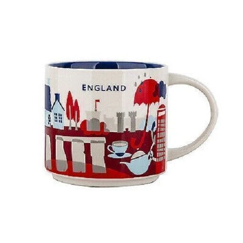 New 2024 Starbucks Cities Mug England "You Are Here" YAH Coffee Mug 14oz Cup - Picture 3 of 3