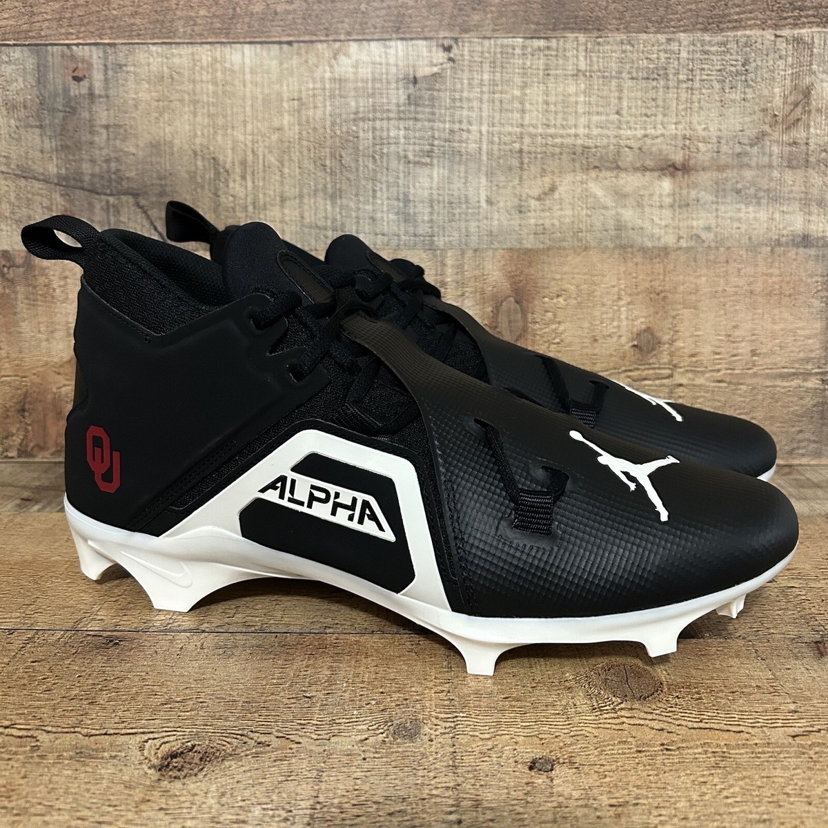 Nike Alpha Menace Pro 3 Football Cleat Oklahoma University Sooners Player Issued Jordan Alpha Menace Pro 3 Mid Cleats US 14 Oklahoma  main image 3
