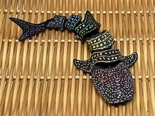 ARTISAN 3D ART HAND PAINTED JOINTED ARTICULATED NURSE SHARK SEA LIFE COLOR BLACK