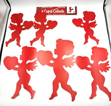 Vintage - Beistle Valentine Cupids  1 13", 2 11" 3 9" Cutouts 