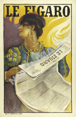 Le Figaro Spain vintage literature newspaper ad poster 12x18