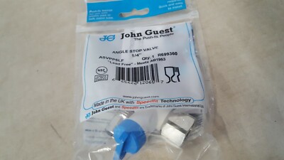 John Guest ASVPP5LF Angle Stop Adapter Valve, 1/2'' x 3/8'' x 1/4'' OD