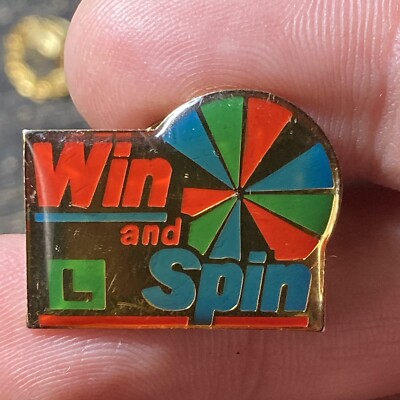 Win And Spin Lottery Lapel Pin Hat Vest EUC K409