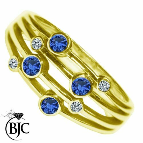 Orecchini A Perla Rotondi Con Zaffiro Blu - Oro Giallo 9 Carati Su Argento, Certificati, Made In UK
