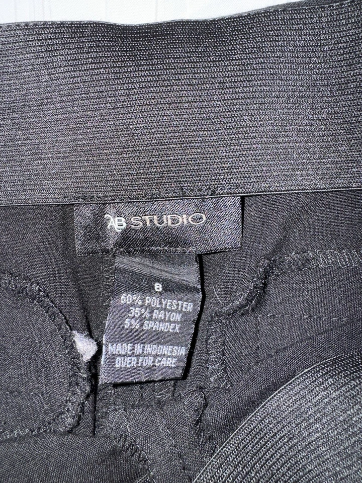 Pantalones elásticos negros Abstudio para mujer talla 8 con cremallera lateral Foto 2 de 3