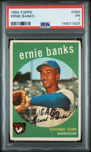 Ernie Banks 1959 Topps PSA 1 #350 Chicago Cubs