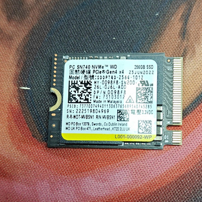 Western Digital PC SN740 NVMe 256GB M.2 2230 PCIe Gen4 x4 SSD SDDPTQD-256G-1012