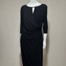 ABITO RALPH LAUREN NERO INCROCIATO DAVANTI TAGLIA 10